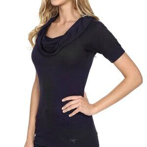 Arc'teryx Black Short Sleeve Top with Cowl Neck Size XS